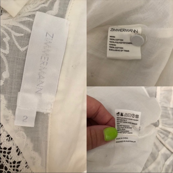 Zimmermann Tulsi Flutter Day dress white eyelet lace size 8 - Picture 15 of 16